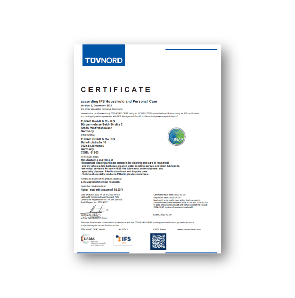 IFS Household and Personal Care Certificate